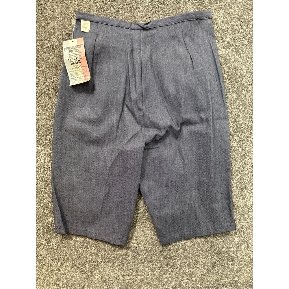 VTG NOS Mens 32 1960s Jean Shorts Erwin Stretch Denim Blue Made in USA Dupont